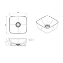 Ursa Corian® Design Countertop Washbasin 38 TD