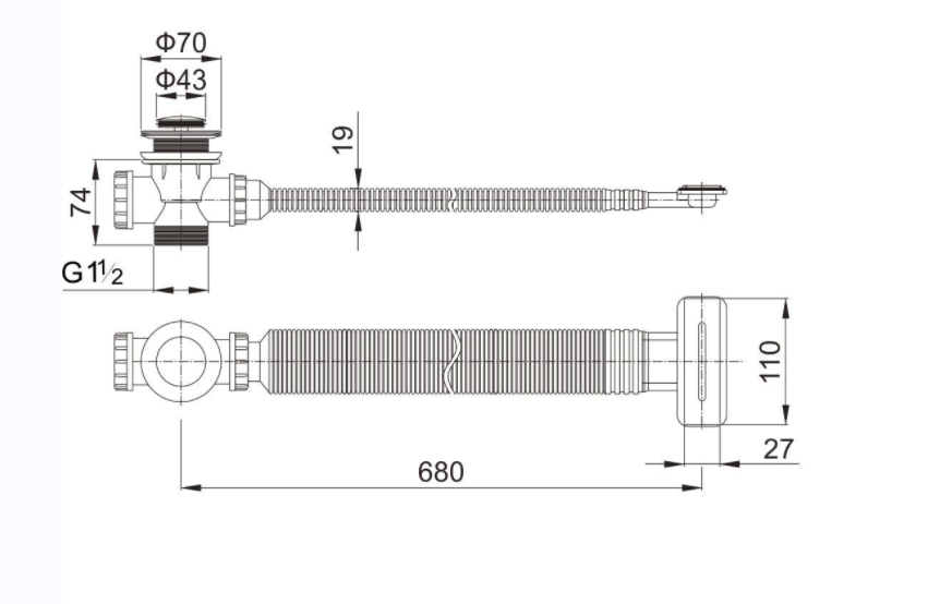 Wezen Freestanding Bathtub Drain TD