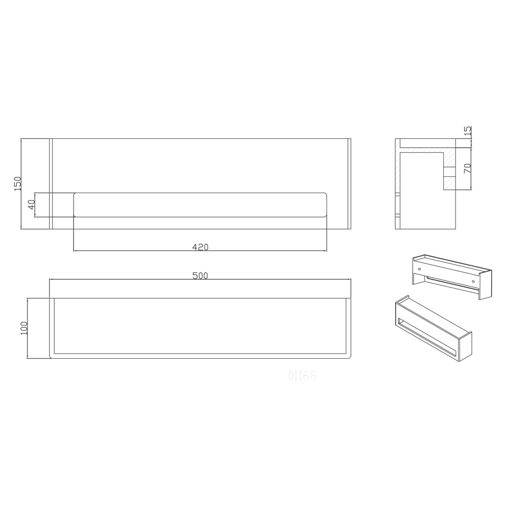 Sam Shelf with Towel Holder TD