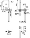 Lusitano Deck-Mounted Washbasin Tap - Bruma TD