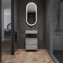 Gaia Corian Bathroom Cabinet 2 Stacked Drawers Mini Ash Aggregate Slanted Overview