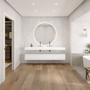 Gaia Corian Bathroom Cabinet 3 Aligned Drawers Glacier White Slanted Overview
