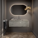 Gaia Corian Vanity Unit with Corian Basin 1 Drawer Ash Aggregate Slanted Front View