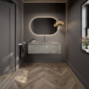 Gaia Corian Vanity Unit with Corian Basin 1 Drawer Ash Aggregate Slanted Overview