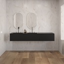 Gaia Corian Vanity Unit with Corian Basin 3 Aligned Drawers Luxe Size Deep Nocturne Slanted Front View