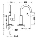 Deck-Mounted Single Lever Washbasin Tap - 26290403 Tres TD