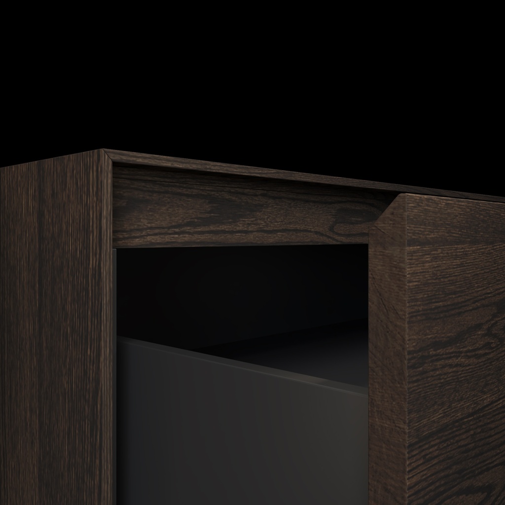 Gaia Wood Vanity Unit with Corian® Basin | 4 Drawers | Luxe Size Handle Detail Dark 45