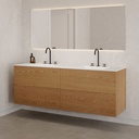 Gaia Wood Vanity Unit with Corian® Basin 4 Drawers Luxe Size Pure Push Side View