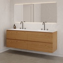 Gaia Wood Vanity Unit with Corian® Basin 4 Drawers Luxe Size Pure Std Side View