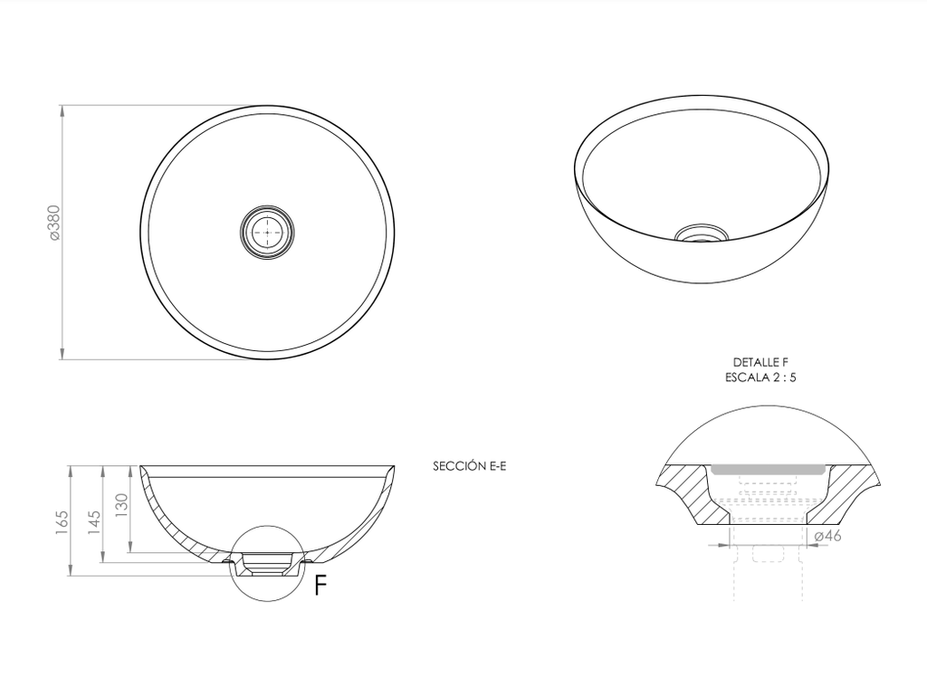 Rigel Soft Corian® Countertop Washbasin