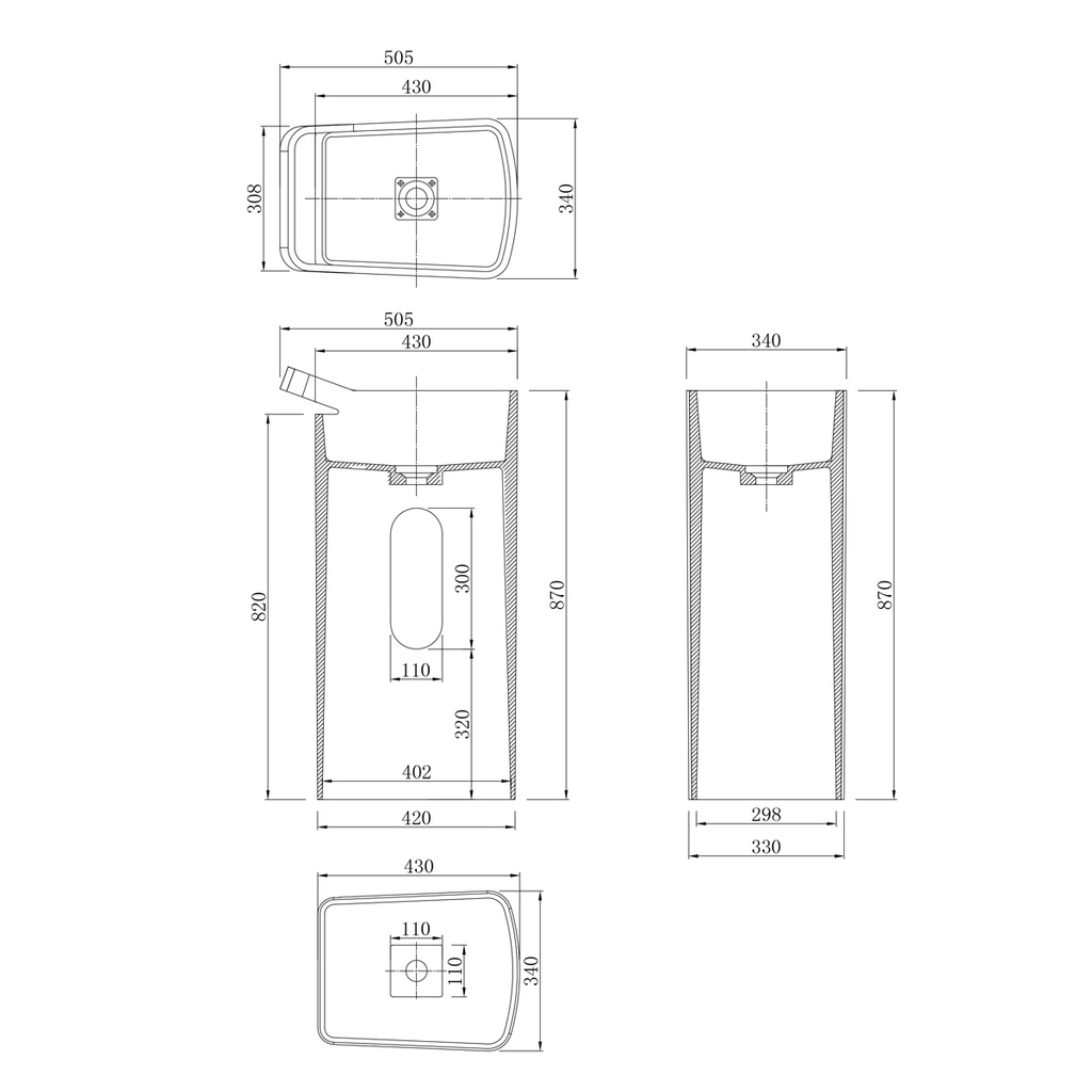 Utopia Freestanding Washbasin TD