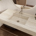 Andromeda Slim Marble Single Wall-Hung Washbasin Travertine Side