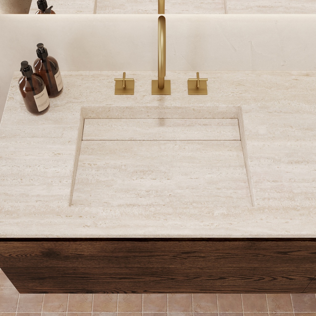 Cassiopeia Marble Double Vanity Top Travertine Top