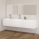 Gaia Classic Vanity Unit with Corian Basin 3 Aligned Drawers Luxe Size White Std handle Side View