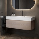 Gaia Wood Edge Vanity Unit with Corian® Basin 1 Drawer Light Std Side View 12cm