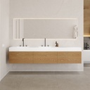 Gaia Wood Vanity Unit with Corian® Basin 3 Aligned Drawers Luxe Size Pure Push Front View 12cm