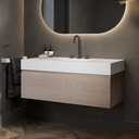 Gaia Wood Vanity Unit with Corian® Basin 1 Drawer Light Std Side View 12cm