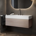 Gaia Wood Vanity Unit with Corian® Basin 1 Drawer Light Push Side View 12cm