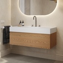 Gaia Wood Vanity Unit with Corian® Basin 1 Drawer Pure Std Side View 12cm