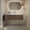 Gaia Wood Edge Vanity Unit with Corian® Basin | 1 Drawer Dark Standard Front