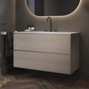 Gaia Wood Edge Vanity Unit with Corian® Basin | 2 Stacked Drawers Light Standard Side