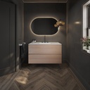 Gaia Wood Edge Vanity Unit with Corian® Basin | 2 Stacked Drawers Light Standard Overview