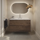 Gaia Wood Edge Vanity Unit with Corian® Basin | 2 Stacked Drawers Dark Standard Front