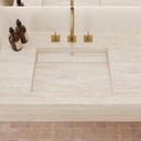 Cassiopeia Deep Marble Double Wall-Hung Washbasin Travertine Marble Top View