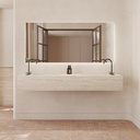 Perseus Deep Marble Double Wall-Hung Washbasin Travertine Marble Front View