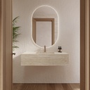 Cassiopeia Deep Marble Single Wall-Hung Washbasin Travertine Marble Front View