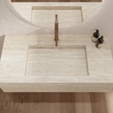 Gliese Deep Marble Single Wall-Hung Washbasin Travertine Marble Top View