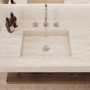 Andromeda Slim Marble Double Wall-Hung Washbasin Travertine Marble Top View