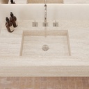 Andromeda Deep Marble Double Wall-Hung Washbasin Travertine Marble Top View