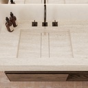 Hatysa Slim Marble Double Wall-Hung Washbasin Travertine Marble Top View