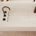 Perseus Deep Marble Double Wall-Hung Washbasin Travertine Marble Top View