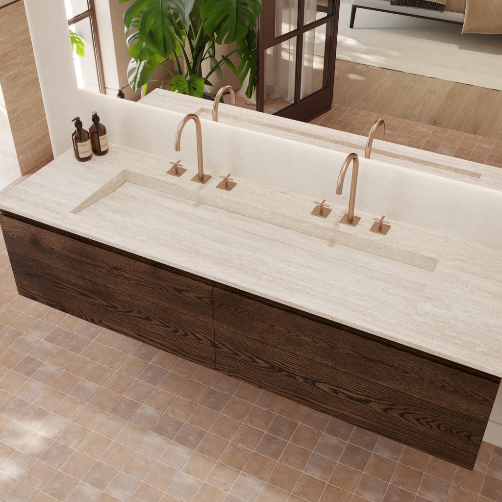 Cassiopeia Plus Marble Vanity Top Travertine Marble Side View