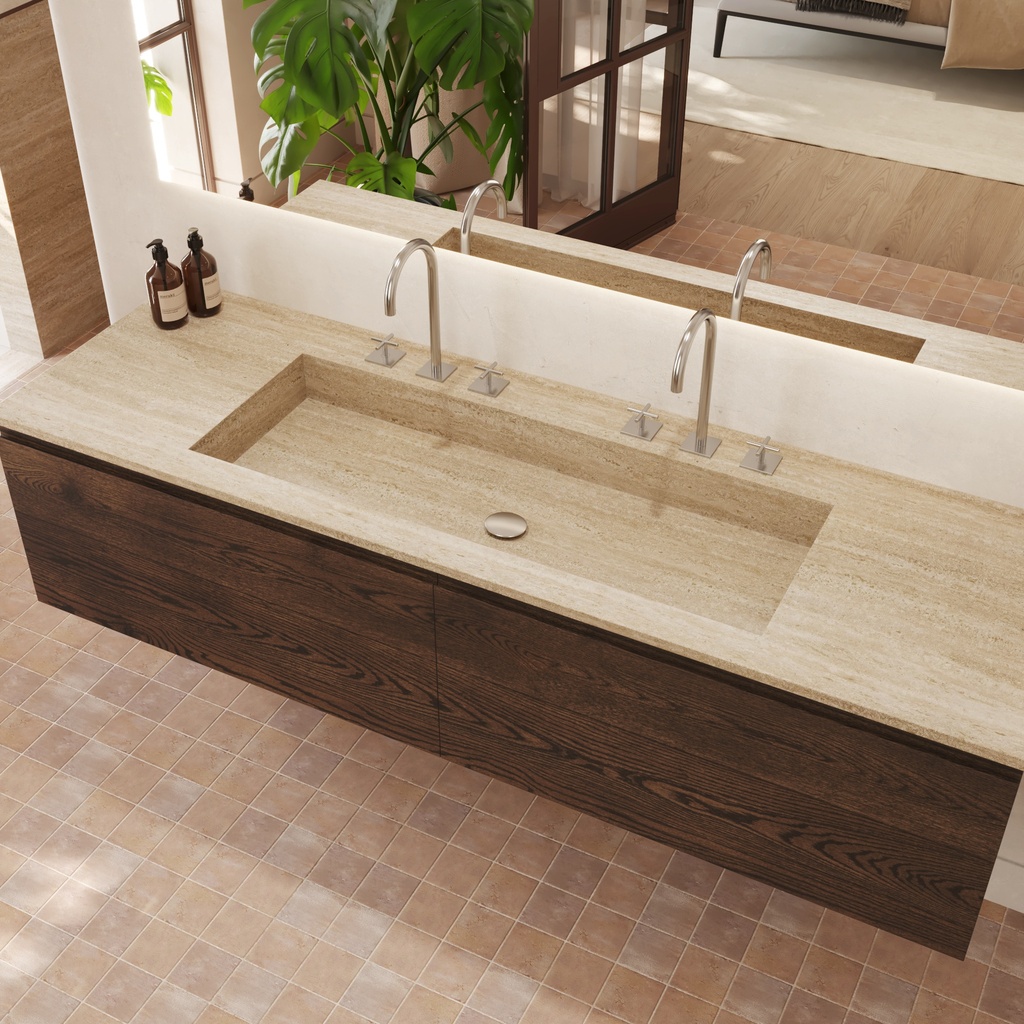 Andromeda Plus Travertine Vanity Top Side View