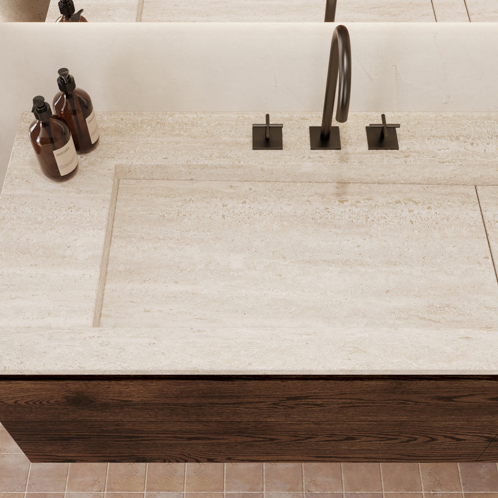 Hatysa Plus Travertine Vanity Top Top View