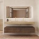 Cassiopeia Plus Slim Marble Wall-Hung Washbasin Travertine Marble Front View