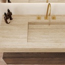 Cassiopeia Plus Slim Marble Wall-Hung Washbasin Travertine Marble Top View