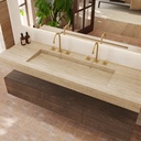 Cassiopeia Plus Slim Marble Wall-Hung Washbasin Travertine Marble Side View