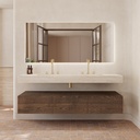 Cassiopeia Plus Slim Marble Wall-Hung Washbasin Travertine Marble Front View