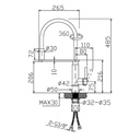 Mentha Deck-Mounted Kitchen Tap - 1220027 Bruma td