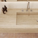 Andromeda Plus Deep Marble Wall-Hung Washbasin Travertine Top