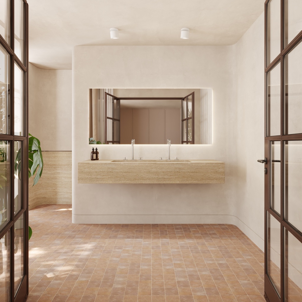 Andromeda Plus Deep Marble Wall-Hung Washbasin Travertine Overview
