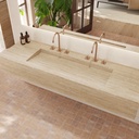 Cassiopeia Plus Deep Marble Wall-Hung Washbasin Travertine Side