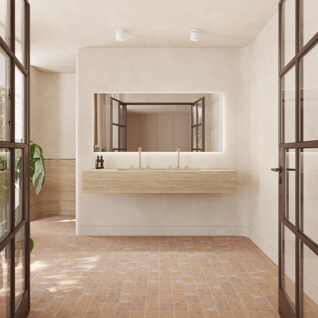Cassiopeia Plus Deep Marble Wall-Hung Washbasin Travertine Overview