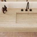 Gliese Plus Deep Marble Wall-Hung Washbasin Travertine Top