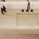 Hatysa Plus Deep Marble Wall-Hung Washbasin Travertine Top