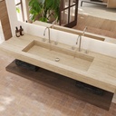 Andromeda Plus Slim Marble Wall-Hung Washbasin Travertine Side